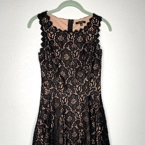 Black and Nude Lace Dress